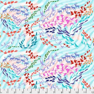 Migration Fabric: Migratory Map Aqua (per 1/4 metre) | 