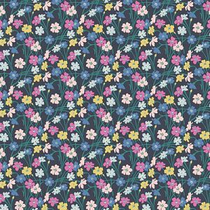 Liberty fabric: Dancing Buttercups Black (per 1/4 metre) | 