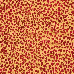 Gustav Klimt fabric: Red Shapes, Metallic | 