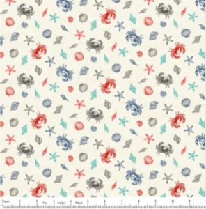 Nautical Fabric: Shells cream (per 1/4 metre) | 