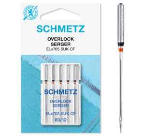 Schmetz Overlocker/Serger Chrome Finish Ball Point Sewing Machine Needles Size 80/12 | 