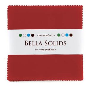 Moda Bella Solids Charm Pack Christmas Red | 