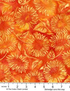 Bali Batik Handpaints Fabric: Sunflower Pumpkin (per 1/4 metre) | 