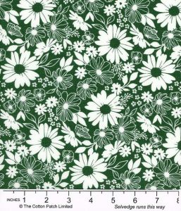 Juliette fabric, Floral Toile, Teal Green | 