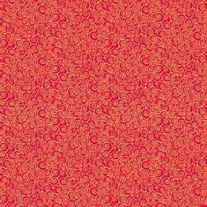 Classic Foliage fabric: Rhapsody Scroll Red (per 1/4 fabric) | 