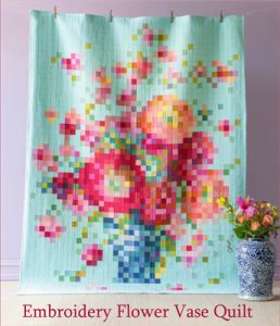 Tilda Solids Embroidery Flower Vase Quilt Kit | 