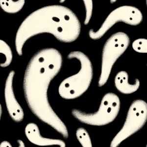 Halloween fabrics: Storybook Halloween, Ghosts | 