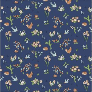 Liberty Woodland Walk Lake Forest Friends Dark Blue (per 1/4 metre) | 