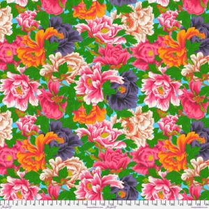 Temple Garden fabric: Peony Cascade Multi (per 1/4 metre) | 