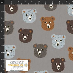 Kids Conversational fabrics: Bear Faces | 