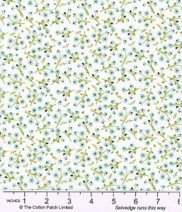 Juliette fabric, Small Floral, Teal | 