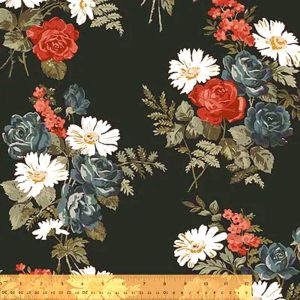 Camilla Fabric: Market Bouquets Blue (per 1/4 metre) | 