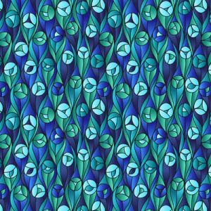 Reflections Fabric: Buds Blue Lewis and Irene | 