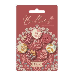 Tilda Sanctuary Buttons: Red 18mm (8 pcs) | 