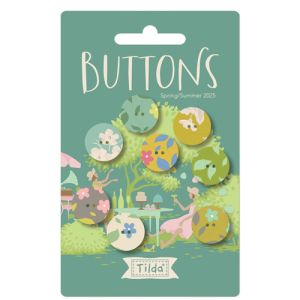 Tilda Sunday Brunch Buttons: Green, Teal, Yellow 16mm, 8 pcs | 