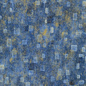 Gustav Klimt fabric: Blue Metallic Squares | 