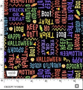 Haunted House fabric: Creepy Words | 