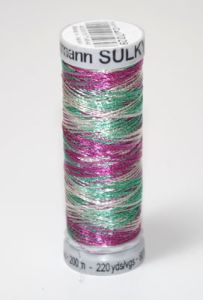 Gutermann Sulky Metallic Thread: Silver/Rose/Jade 7029 | 