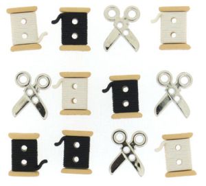 Sew Cute Spools and Scissors Buttons | 