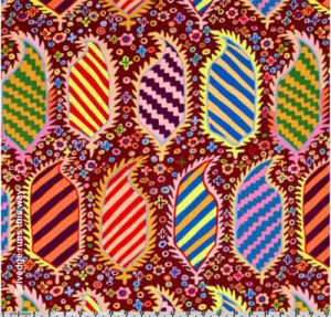 Kaffe Fassett Fabric Striped Herald Maroon | 