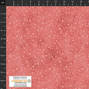 Quilters Coordinates fabric: Floral Scroll Coral (per 1/4 metre) | 