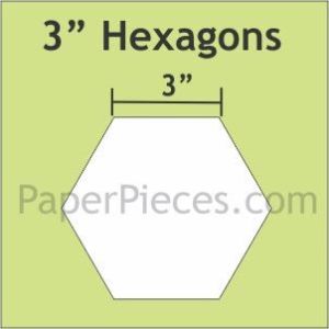 English Paper Piecing  Hexagon 3' 25 pieces | 