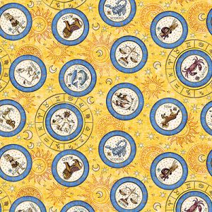 Conversationals Fabric: Celestial Medallions Gold (per 1/4 metre) | 