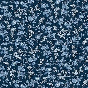 Memories fabric: Trailing Flowers Blue (per 1/4 metre) | 