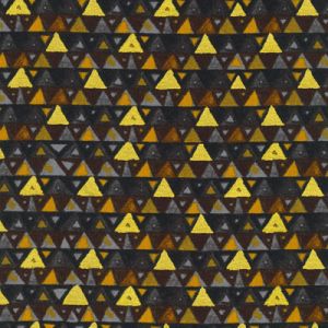 Gustav Klimt fabric: Metallic Triangles Black | 