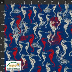 My Seven Seas Fabric: Seahorses Ocean (per 1/4 metre) | 