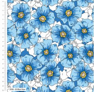 A Field of Memories fabric: Blue View (per 1/4 metre) | 