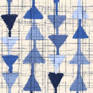 Moody Blues Fabric: Arrowheads on White (per 1/4 metre) | 