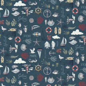 High Tide Fabric: Maritime, Dark Blue | 