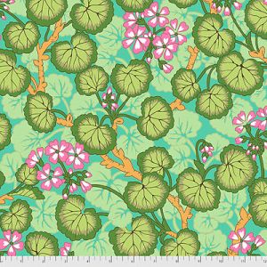 Kaffe Fassett Collective: Climbing Geraniums Green (per 1/4 metre) | 