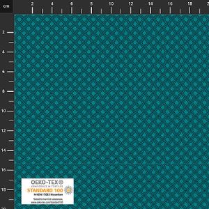 Quilters Coordinates fabric: Diamond Waves Teal (per 1/4 metre) | 