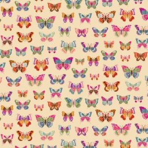 Luxe fabric: Butterflies Cream (per 1/4 metre) | 