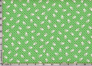 Animal Quackers: Playful Puppies Green (per 1/4 metre) | 