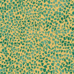 Gustav Klimt fabric: Emerald Shapes Metallic | 