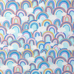 Over The Rainbow fabric: All over rainbows Light Turquoise Lewis and Irene | 