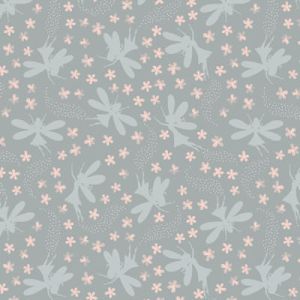 Fairy Clocks Fabric: Flying Fairies Blue/Silver Lewis and Irene | 