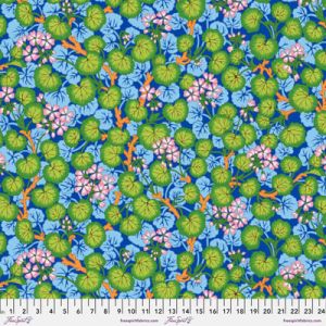 Kaffe Fassett Collective Fabric: Climbing Geraniums Blue (per 1/4 metre) | 