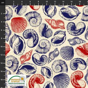 My Seven Seas Fabric: Seashells Sand (per 1/4 metre) | 