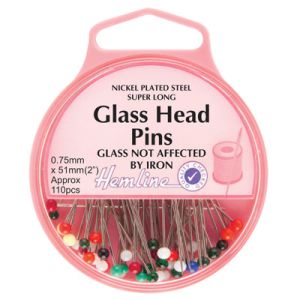 Hemline Glass Head Pins | 