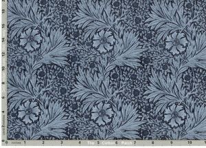 William Morris Kelmscott Fabric: Marigold Navy (per 1/4 metre) | 