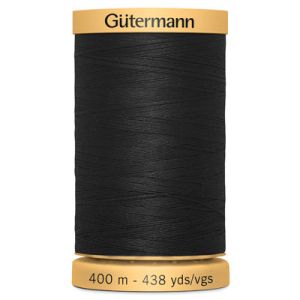 Gutermann Natural Cotton 50 Weight Thread 400m 5201 Black | 