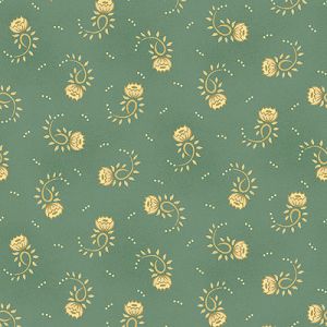 Kim Diehl Designs: Tossed Cabbage Roses Teal (per 1/4 metre) | 