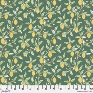 William Morris Leicester Fabric: Lemon Tree Dark Green (per 1/4 metre) | 