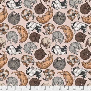 Conversationals Fabric: Cat Nap Natural (per 1/4 metre) | 