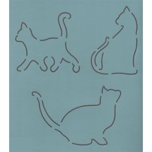 Quilt Stencil  4 Inch Three Cats | 