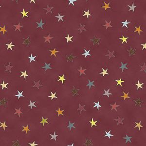 Sophie Stars: Multi Stars Maroon (per 1/4 metre) | 